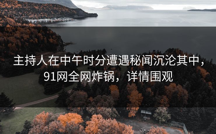 主持人在中午时分遭遇秘闻沉沦其中，91网全网炸锅，详情围观