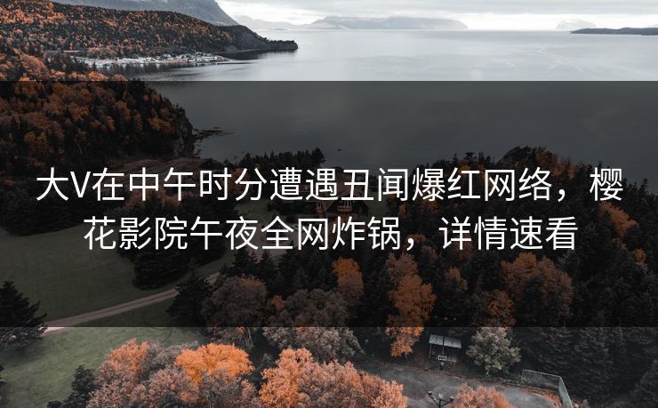 大V在中午时分遭遇丑闻爆红网络，樱花影院午夜全网炸锅，详情速看