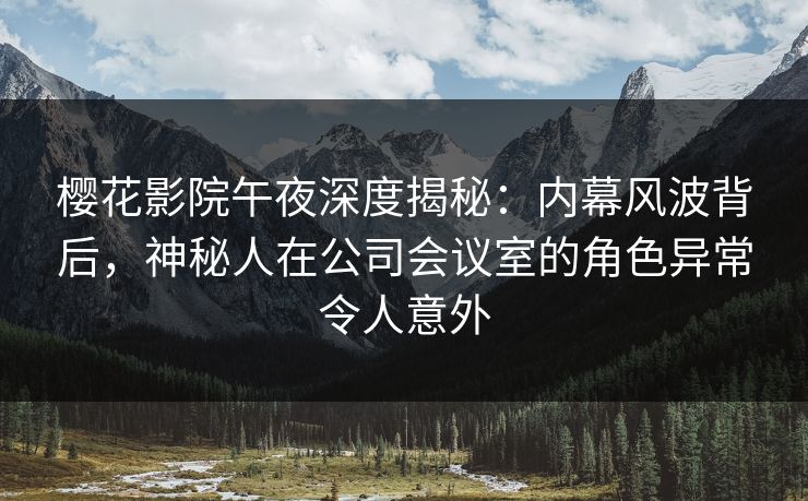 樱花影院午夜深度揭秘：内幕风波背后，神秘人在公司会议室的角色异常令人意外